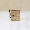 Wee Engraved Gold & Garnet Pitcher Charm