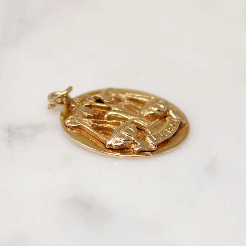 Libra's Scale 14k Gold Pendant Signed Cini