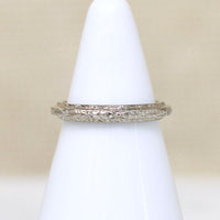 Finely Engraved 18k White Gold Band