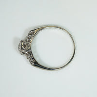 Clean-Lined White Gold & Old Euro Cut Diamond Ring