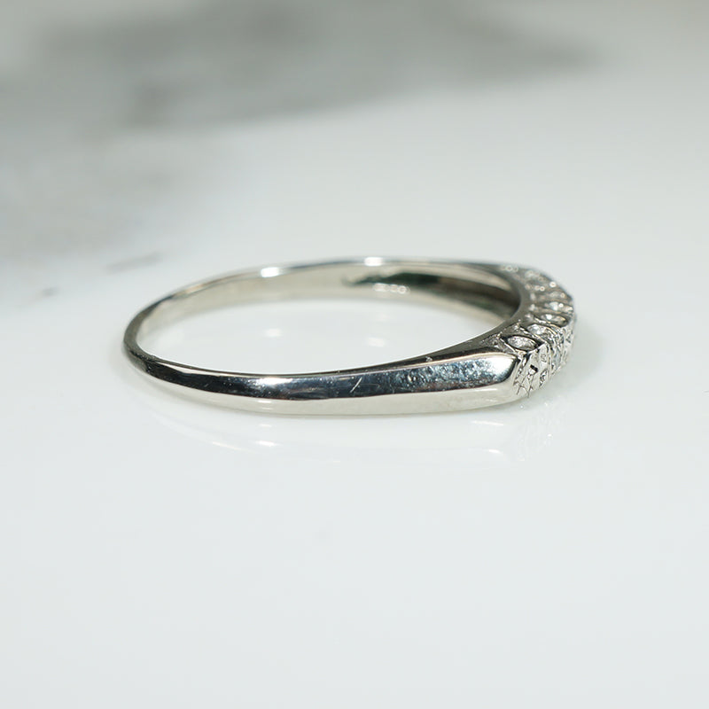 White Gold Vintage Diamond Wedding Band