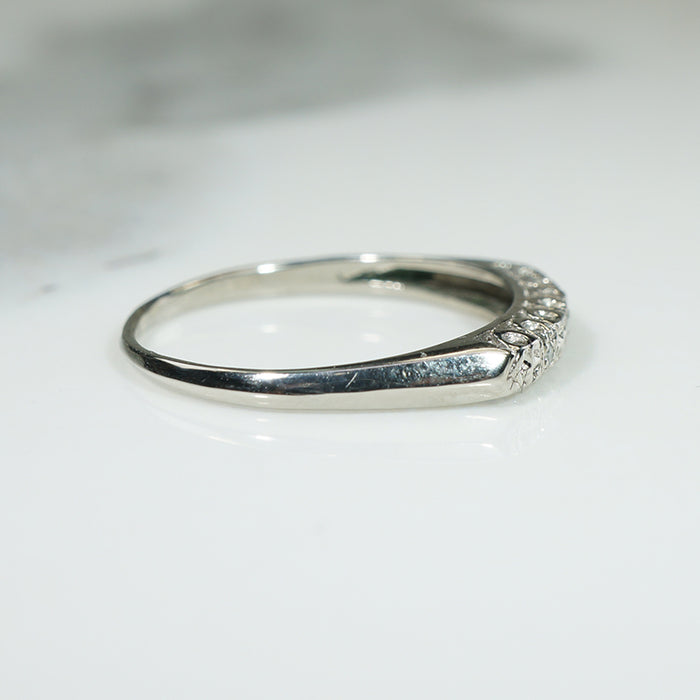 White Gold Vintage Diamond Wedding Band
