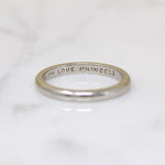 ArtCarved White Gold Band with Charming Inscription