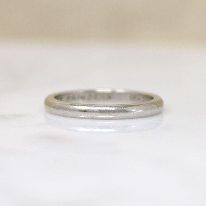 ArtCarved White Gold Band with Charming Inscription