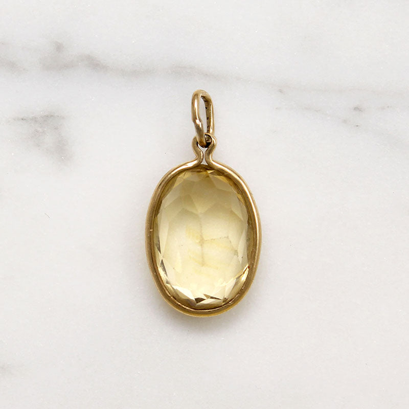 Winter Sunshine Citrine & Gold Charm