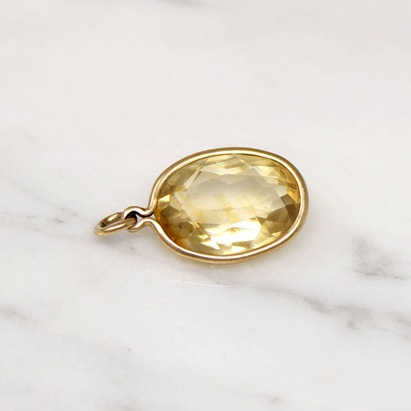 Winter Sunshine Citrine & Gold Charm
