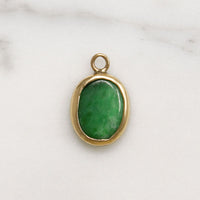 Vibrant Green Jade & 14k Gold Charm