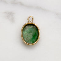 Vibrant Green Jade & 14k Gold Charm
