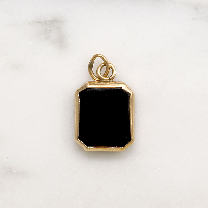 Chic Black Onyx & Gold Charm