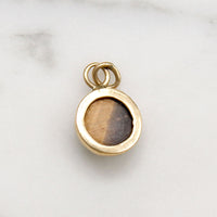 Glowing Tiger's Eye in 14k Gold Charm