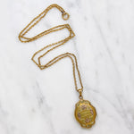 Romantic Locket with Engraved Forget-Me-Nots