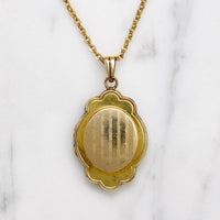 Romantic Locket with Engraved Forget-Me-Nots