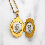 Romantic Locket with Engraved Forget-Me-Nots