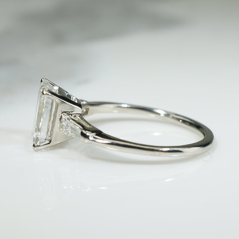 Stunning 1940s Emerald Cut Diamond Engagement Ring