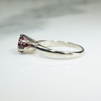 Mid Century Garnet Solitaire Ring