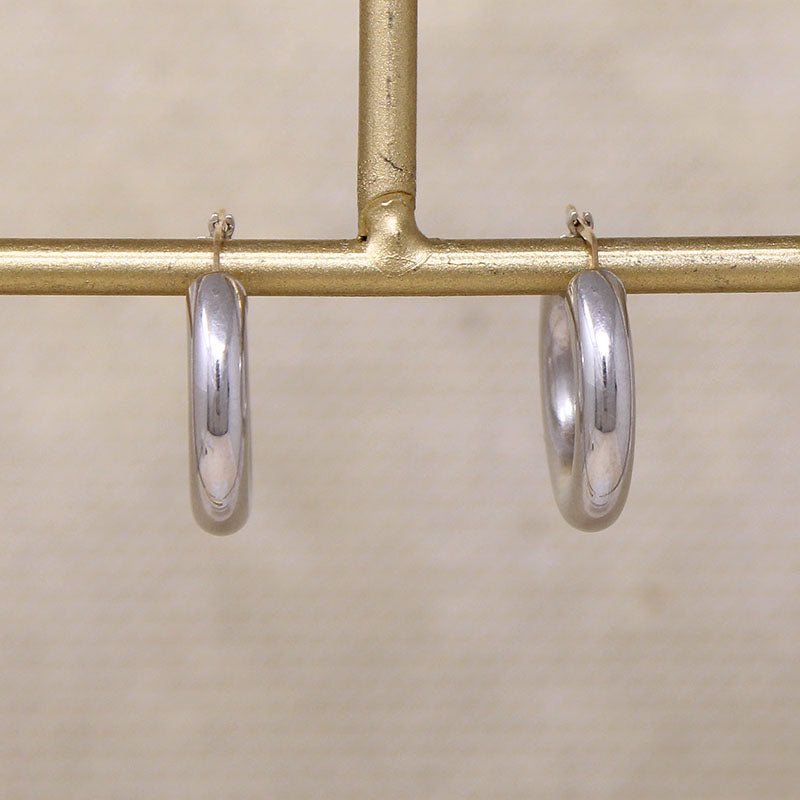 Sterling Hoop Earrings with Gold Posts