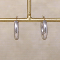 Sterling Hoop Earrings with Gold Posts