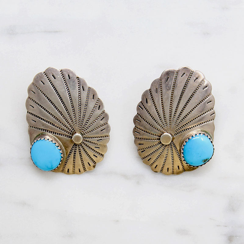 Sterling & Sleeping Beauty Turquoise Stud Earrings