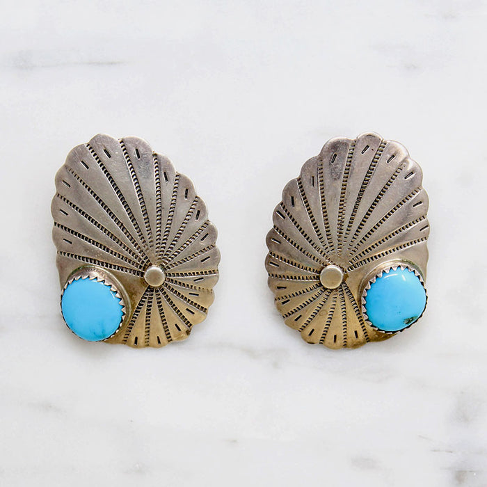 Sterling & Sleeping Beauty Turquoise Stud Earrings