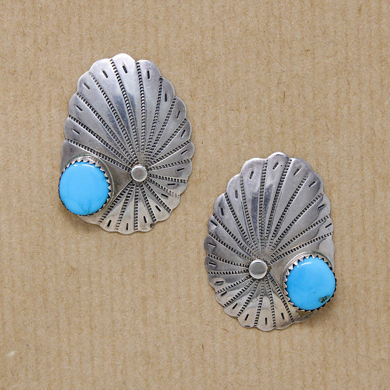 Sterling & Sleeping Beauty Turquoise Stud Earrings