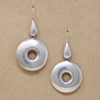 Glossy Sterling Silver Drop Earrings