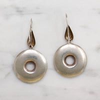 Glossy Sterling Silver Drop Earrings