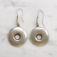 Glossy Sterling Silver Drop Earrings