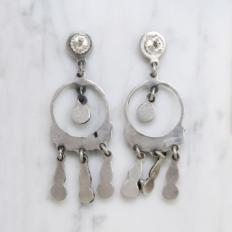 Gem-Studded Sterling Chandelier Earrings in Matl-Style