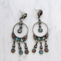 Gem-Studded Sterling Chandelier Earrings in Matl-Style