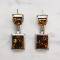 Sophisticated Amber & Sterling Silver Earrings