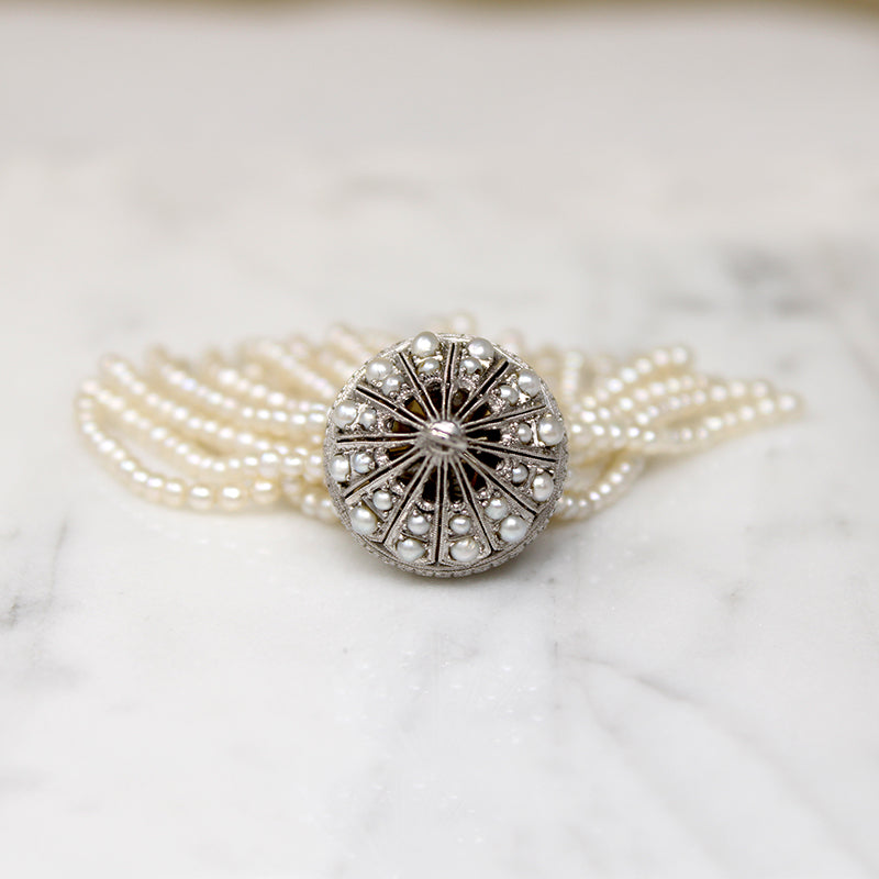Edwardian Platinum & Pearl Tassel