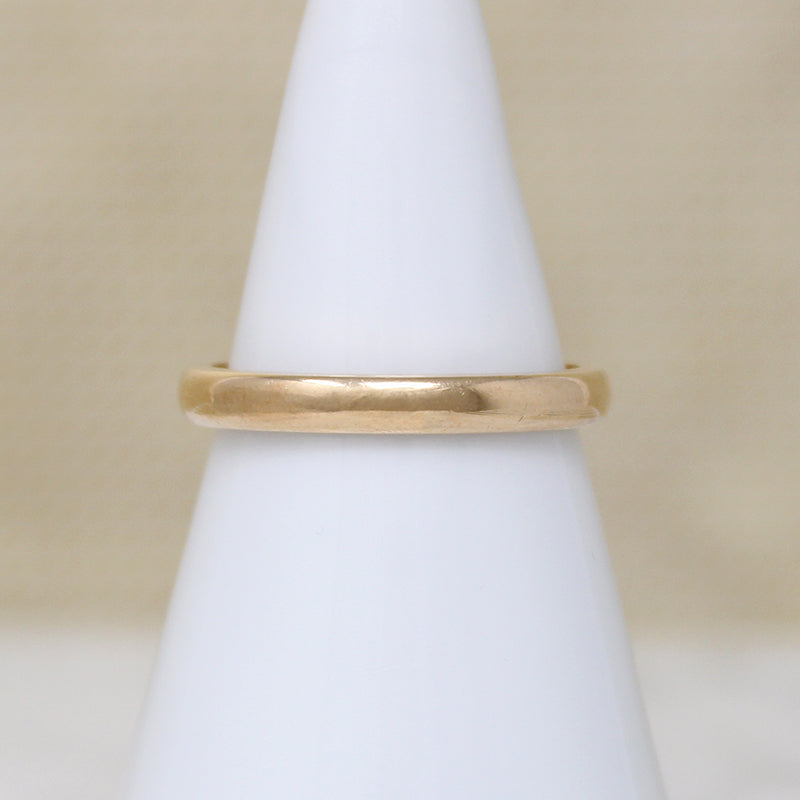 Slim 14k Gold Flat Edged Half Round Band