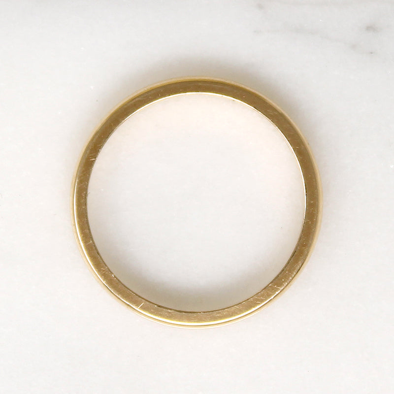 Slim 14k Gold Flat Edged Half Round Band