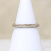 Softly Faceted 14k Warm White Gold Band