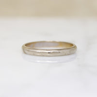 Softly Faceted 14k Warm White Gold Band