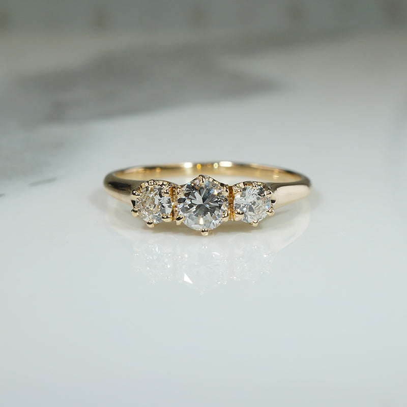 Three Diamond Edwardian Ring