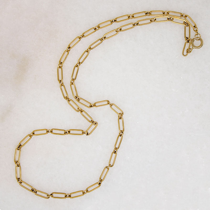 Antique Gold Trombone Link Chain