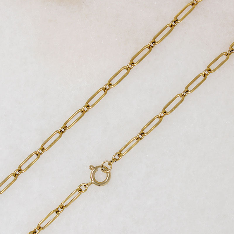Antique Gold Trombone Link Chain