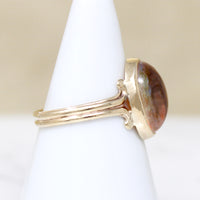 Mystical Dragon's Breath Glass in Gold Ring
