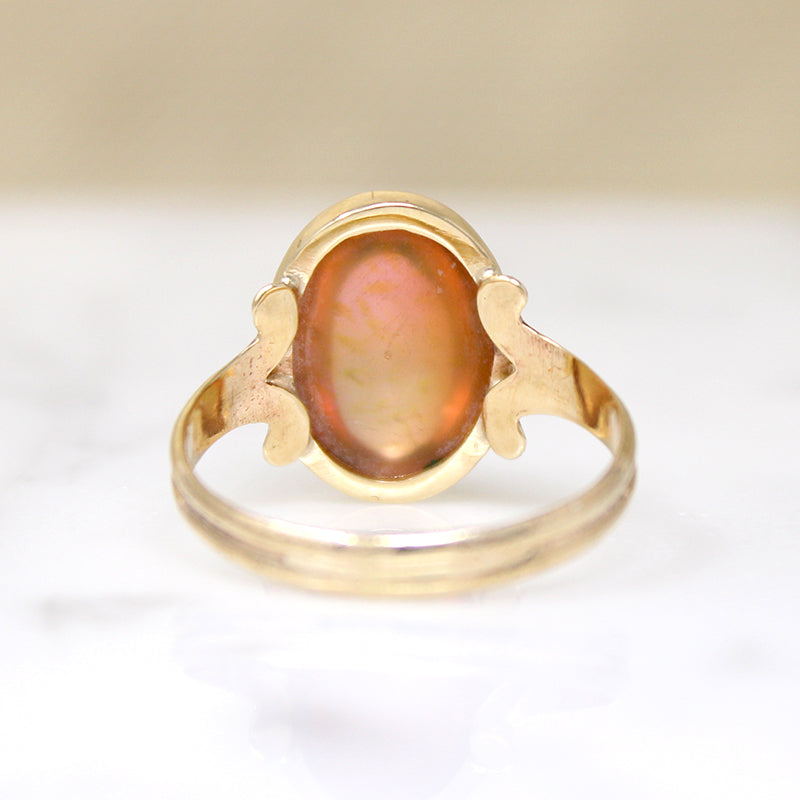 Mystical Dragon's Breath Glass in Gold Ring