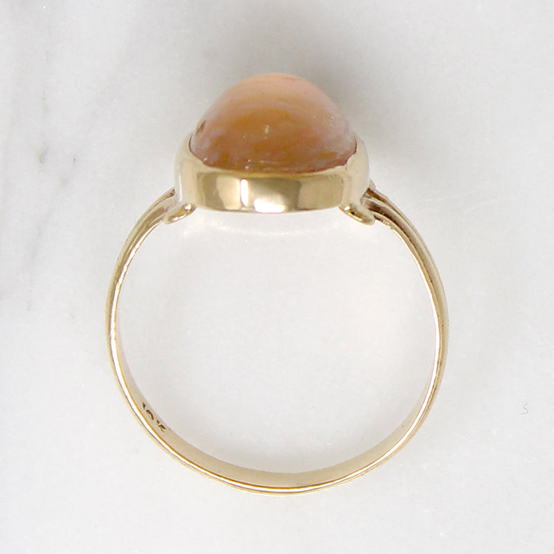 Mystical Dragon's Breath Glass in Gold Ring