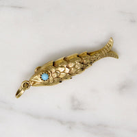 Wriggly 14k Gold Articulated Fish Charm