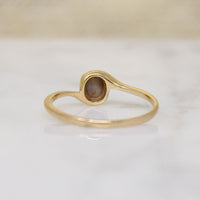 Vibrant Opal in Dainty 14k Gold Bypass Ring 