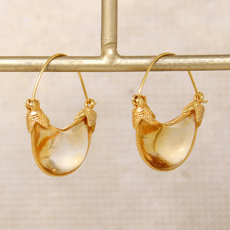 MMA Gold & Citrine Archeological Revival Hoops