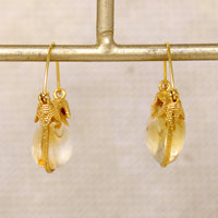 MMA Gold & Citrine Archeological Revival Hoops
