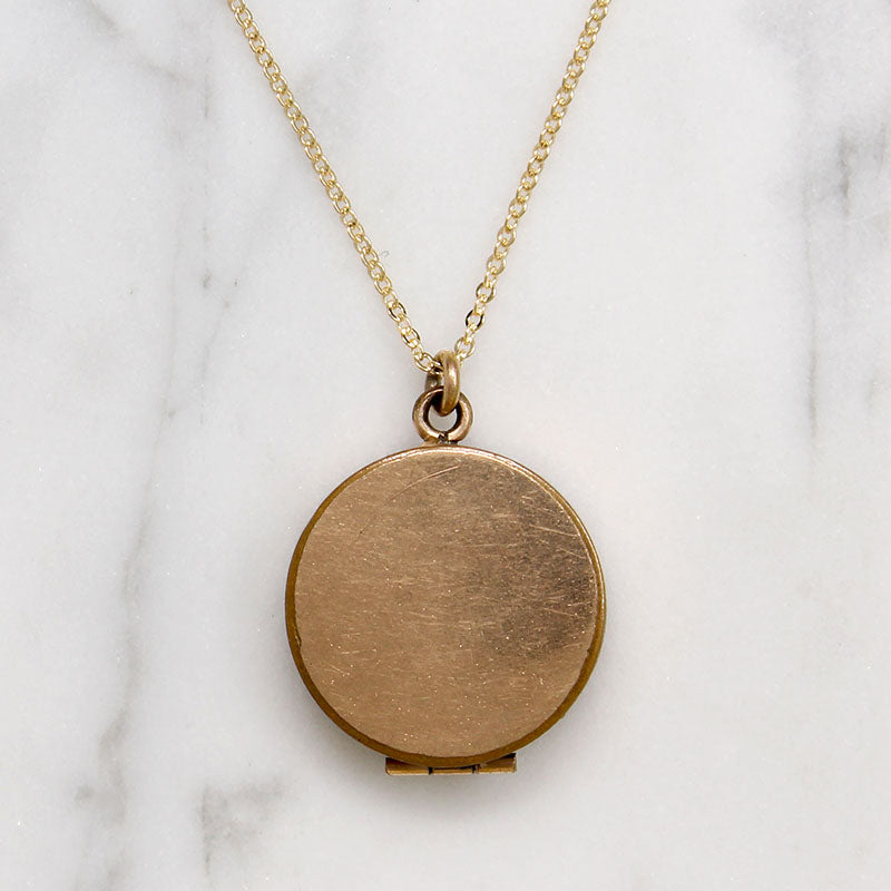 Antique Engraved Opal-Set Locket