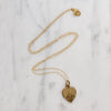 Engraved Leaves & Pinstripes Gold Filled Heart Locket