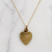 Engraved Leaves & Pinstripes Gold Filled Heart Locket