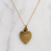 Engraved Leaves & Pinstripes Gold Filled Heart Locket