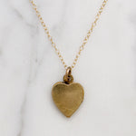 Engraved Leaves & Pinstripes Gold Filled Heart Locket